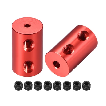 Shaft Coupling 2mm to 3mm Bore L20xD12 Robot Motor Wheel Rigid Flexible Coupler Connector Red 2 Pcs
