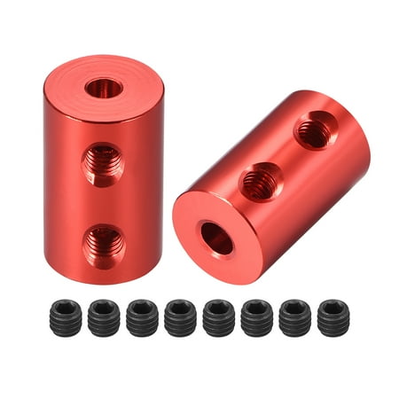 Shaft Coupling 3.17mm to 4mm Bore L20xD12 Robot Motor Wheel Rigid Flexible Coupler Connector Red 2 Pcs