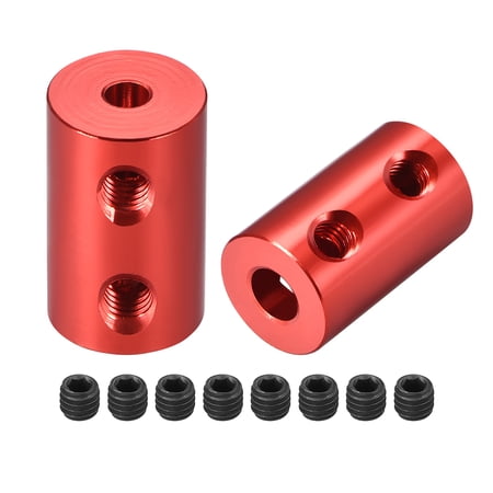 Shaft Coupling 3.17mm to 5mm Bore L20xD12 Robot Motor Wheel Rigid Flexible Coupler Connector Red 2PCS