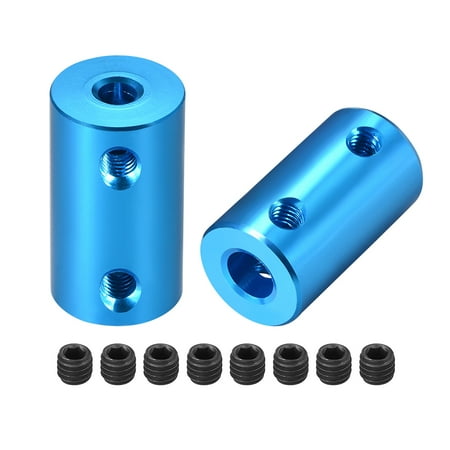 Shaft Coupling 4mm to 6mm Bore L25xD14 Robot Motor Wheel Rigid Coupler Connector Blue 2PCS
