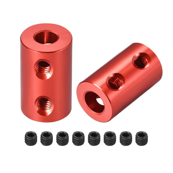 Shaft Coupling 5mm to 6mm Bore L20xD12 Robot Motor Wheel Rigid Flexible Coupler Connector Red 2 PCS