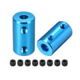 thumbnail image 1 of Shaft Coupling 5mm to 6mm Bore L25xD14 Robot Motor Wheel Rigid Coupler Connector Blue 2 PCS, 1 of 3