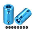 thumbnail image 1 of Shaft Coupling 6.35mm to 8mm Bore L25xD14 Robot Motor Wheel Rigid Coupler Connector Blue 2Pcs, 1 of 3