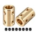 thumbnail image 1 of Shaft Coupling Robot Motor Wheel Rigid Coupler Connector Gold Tone, 8mm to 8mm 2, 1 of 3