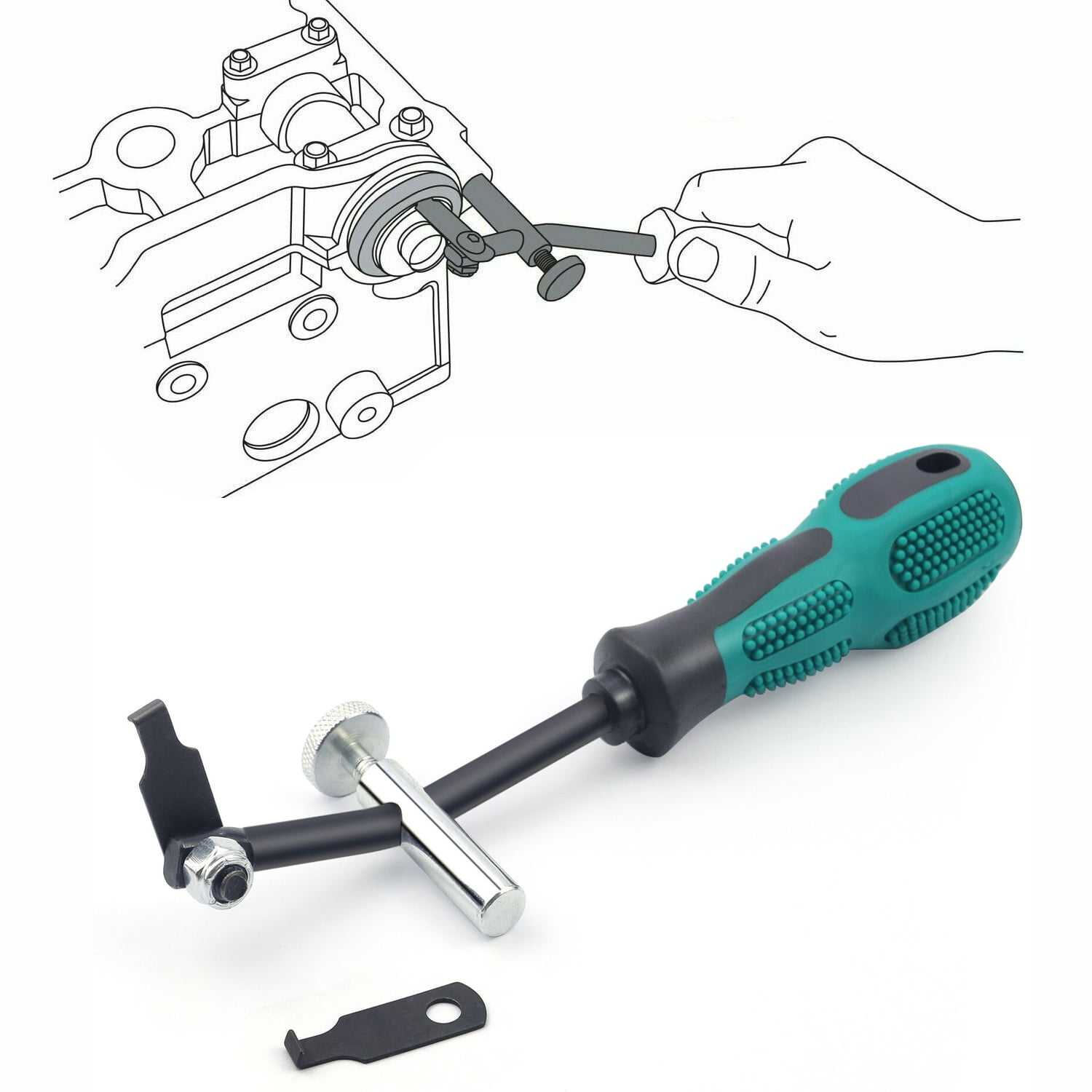 58430Auto Tool Shaft Seal Puller Type W/Spare Hook Crankshaft Camshaft Remover e