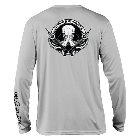 Shafted Octopus Long Sleeve UV Shirt, Coquina Grey | Live to Fish