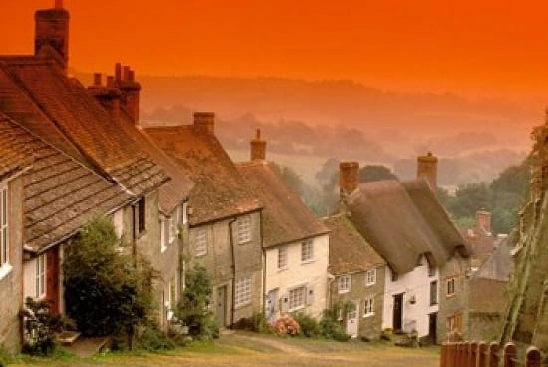 Shaftesbury Gold Hill Dorset England Canvas Art - Walter Bibikow DanitaDelimont (18 x 12)