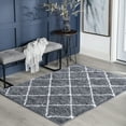 thumbnail image 1 of Shag 4x6 Area Rug Thick (3'11'' x 5'3'') Geometric Dark Gray, Cream Indoor Rectangle Easy to Clean, 1 of 9