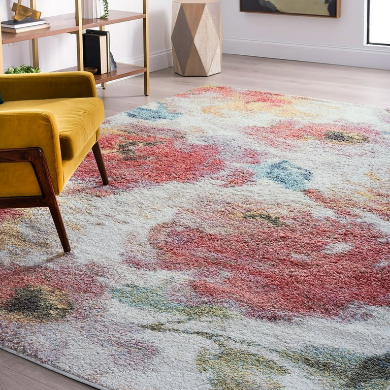 Multicolor shag rug top