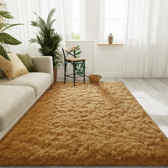 Shag Area Rug, Soft Fluffy Area Rugs for Living Room Bedroom Decor Carpet, Light Gray