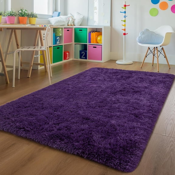 Shag Area Rug for Living Room, 6x9 Feet Soft Fluffy Indoor Plush Throw Rugs for Bedroom Girls Kids Room Nursery Dorm Home Decor Carpet