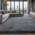 thumbnail image 1 of Shag Area Rugs for Bedroom Living Room,5X8 Ultra Soft Fluffy Area Rugs for Dorm, Indoor Carpet Nursery Rugs for Kids Room Home Decor,Dark Grey, 1 of 16
