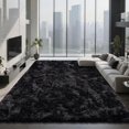 thumbnail image 1 of Shag Area Rugs for Bedroom Living Room,6X9 Ultra Soft Fluffy Area Rugs for Dorm, Indoor Carpet Nursery Rugs for Kids Girls Room Home Decor, Black, 1 of 17