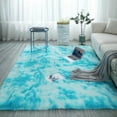 thumbnail image 1 of Shag Area Rugs for Living Room Bedroom- Fluffy 5x7 Grey & Blue Rug, Shaggy Rug for Girls Boys Living Room Carpet, 1 of 5