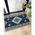 thumbnail image 1 of Shag Bath Rugs Aztec Boho Ethnic Retro Pattern Navy Blue Plush Soft Fluffy Doormat Floor Carpet,Non-Slip Living Room Bedroom Kitchen Entryway Door Mats Tribal Totem, 1 of 6
