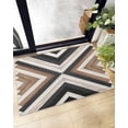 thumbnail image 1 of Shag Bath Rugs Aztec Geometric Abstract Art Plush Soft Fluffy Doormat Floor Carpet,Non-Slip Living Room Bedroom Kitchen Entryway Door Mats Boho Tribal Retro Wood Board, 1 of 6