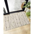thumbnail image 1 of Shag Bath Rugs Bird on Branch Green Leaves Plush Soft Fluffy Doormat Floor Carpet,Non-Slip Living Room Bedroom Kitchen Entryway Door Mats Vintage Linen, 1 of 6