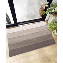 Shag Bath Rugs Brown Retro Wood Board Plush Soft Fluffy Doormat Floor Carpet,Non-Slip Living Room Bedroom Kitchen Entryway Door Mats Country Farmhouse Khaki Gradient