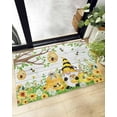 thumbnail image 1 of Shag Bath Rugs Gnome Bee Honey Summer Daisy Leaves Plush Soft Fluffy Doormat Floor Carpet,Non-Slip Living Room Bedroom Kitchen Entryway Door Mats Vintage Wood Board, 1 of 6