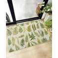 thumbnail image 1 of Shag Bath Rugs Green Fern Summer Botanical Leaves Plush Soft Fluffy Doormat Floor Carpet,Non-Slip Living Room Bedroom Kitchen Entryway Door Mats Pastoral Plant Vintage Linen, 1 of 6