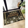 thumbnail image 1 of Shag Bath Rugs Happy Birthday Black Gold Style Plush Soft Fluffy Doormat Floor Carpet,Non-Slip Living Room Bedroom Kitchen Entryway Door Mats Cake Shining Fireworks, 1 of 6