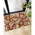 thumbnail image 1 of Shag Bath Rugs Paisley Patterns Vintage Floral Leaves Red Plush Soft Fluffy Doormat Floor Carpet,Non-Slip Living Room Bedroom Kitchen Entryway Door Mats Traditional Eastern Boho Style, 1 of 6