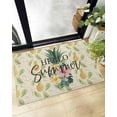 thumbnail image 1 of Shag Bath Rugs Pineapple Floral Summer Fruit Plush Soft Fluffy Doormat Floor Carpet,Non-Slip Living Room Bedroom Kitchen Entryway Door Mats Monstera Seamless Vintage Linen, 1 of 6
