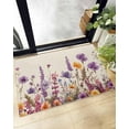 thumbnail image 1 of Shag Bath Rugs Purple Lavender Daisy Country Flower Plush Soft Fluffy Doormat Floor Carpet,Non-Slip Living Room Bedroom Kitchen Entryway Door Mats Pastoral Plant Retro Linen, 1 of 6
