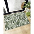 thumbnail image 1 of Shag Bath Rugs Summer Green Palm Trees Seamless Plush Soft Fluffy Doormat Floor Carpet,Non-Slip Living Room Bedroom Kitchen Entryway Door Mats Watercolor Tropical Plants, 1 of 6
