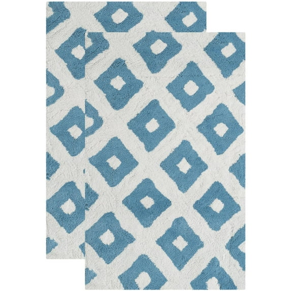 Shag & Flokati Rug - Plush Master Bath -Arizona Blue-Color:Arizona Blue,Design:Shag & Flokati,Shape:Rectangle,Size:2'10"L x 1'9" W