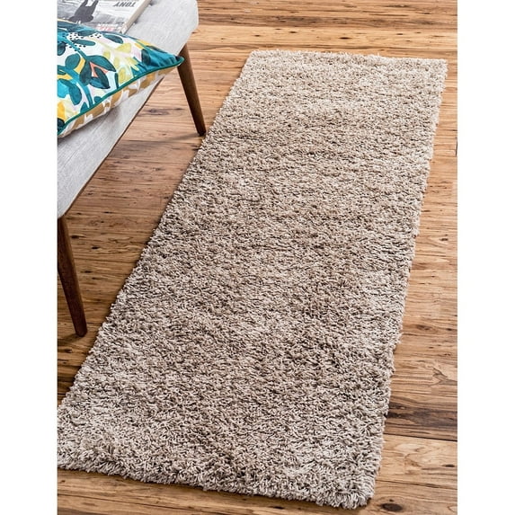 Shag Laurian Collection Area Rug 2'6"x19'8" - Taupe