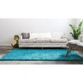 thumbnail image 1 of Shag Laurian Collection Area Rug Deep Aqua Blue - 8'x10', 1 of 5