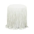 thumbnail image 1 of TOV Furniture Shag Me Ivory Performance Vegan Leather Ottoman, 1 of 6