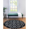 thumbnail image 1 of Shag Olido Collection Area Rug 3'3" Round - Black-White, 1 of 5