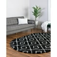 thumbnail image 1 of Shag Olido Collection Area Rug 5'3"x8' Oval - Black-White, 1 of 5