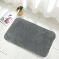 thumbnail image 1 of Shag Rug Bathmats Microfiber Area Rugs for Bathroom Fluffy Soft Bath Mat Machine Washable 20*32 In Gray, 1 of 11