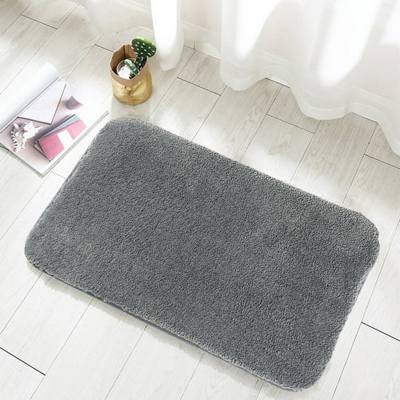 Shag Rug Bathmats Microfiber Area Rugs for Bathroom Fluffy Soft Bath Mat Machine Washable 20*32 In Gray