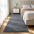 thumbnail image 1 of Shag Runner Rug for Bedroom Living Room 3x7 Upgrade Non-Slip Fluffy Soft Bedside Rugs,Grey Shaggy Gray Carpet for Kids Girls Boys Dorm Nursery Home Decor Aesthetic, 1 of 17