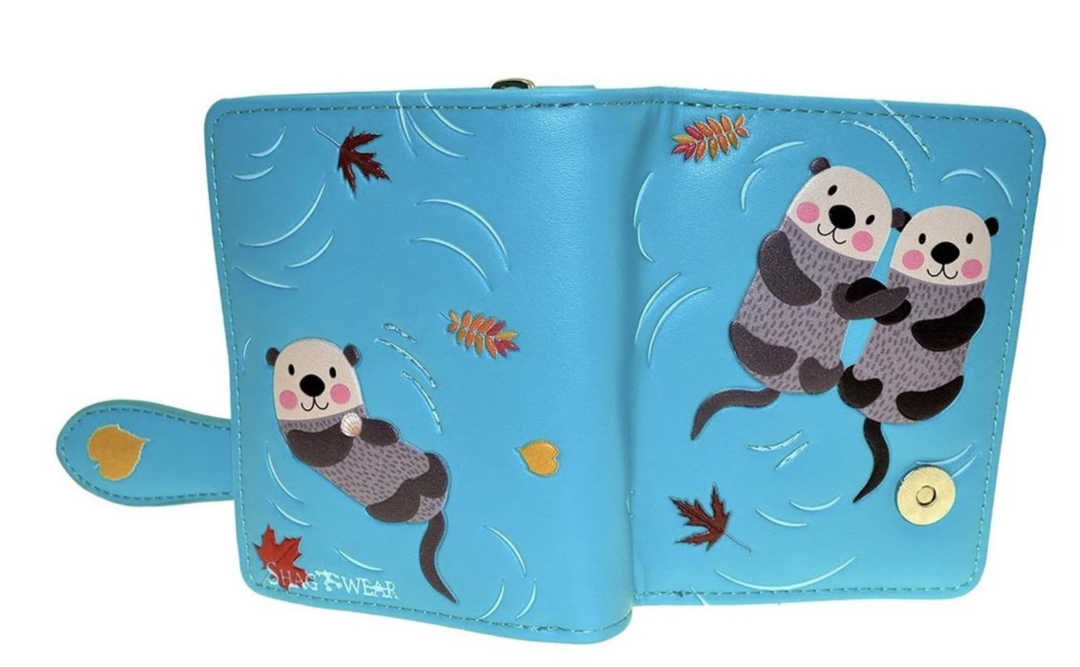 Shag Wear Otter Small Wallet Vegan Faux Leather Wildlife River Design ...