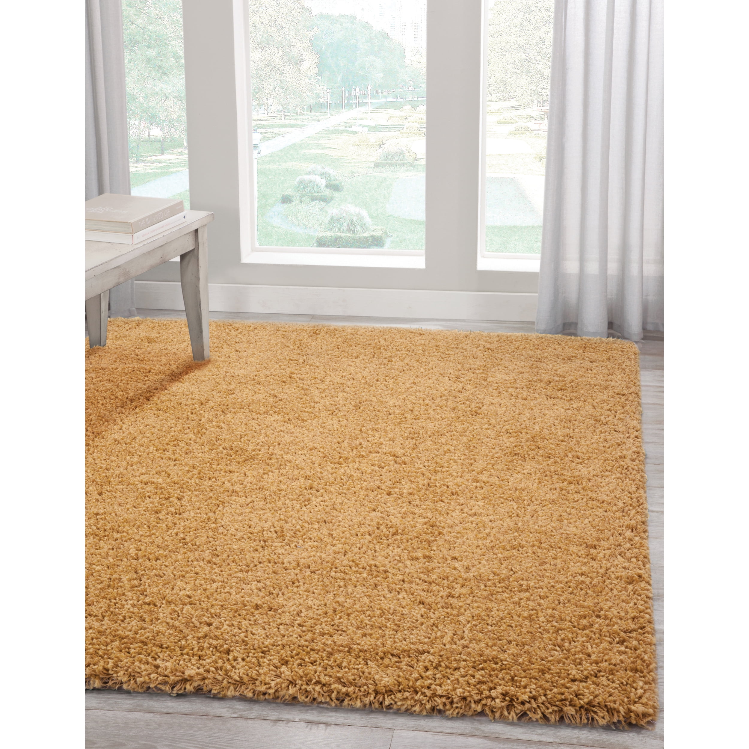 Shag Yellow Area Rug 8x10 69554