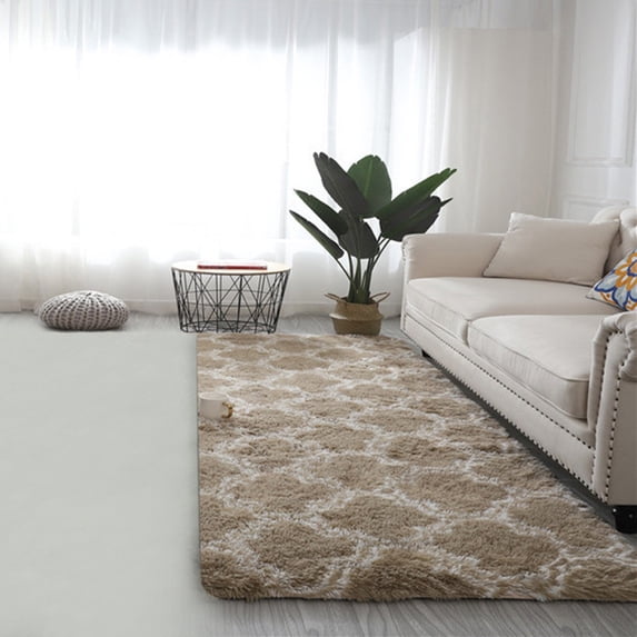 Shaggy Area Rug 20X63in Soft Polyester Floor Mat,Non Slip Living Room Bedroom Runner Carpet for Sofa Side Bed Nordic Style Home Decor Fade Resistant Easy Clean Fabric(Beige)