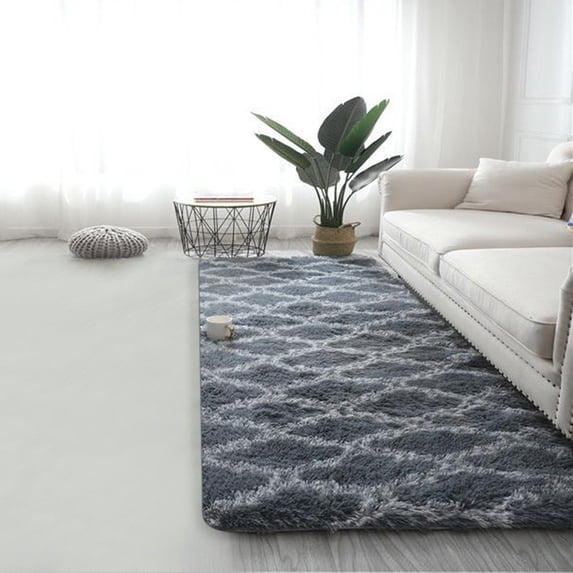 Shaggy Area Rug 20X63in Soft Polyester Floor Mat,Non Slip Living Room Bedroom Runner Carpet for Sofa Side Bed Nordic Style Home Decor Fade Resistant Easy Clean Fabric(Gray)