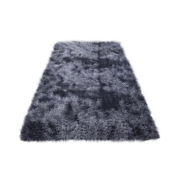 Shaggy Area Rug 60x160cm for Living Room Sofa Table Hand Dyed Silk Wool Blend Non Slip Easy Care Floor Carpet Mat