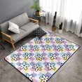 thumbnail image 1 of Shaggy Area Rug, Floral checkered Plaid Rugs for Living Room Bedroom Non Slip Door Mat Indoor Carpet Machine Washable Nursery Home Decor Floor Mats for Entryway 60x39in, 1 of 5