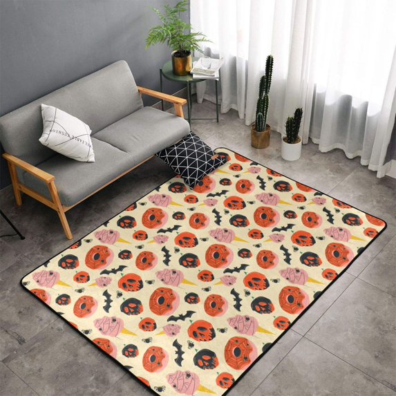 Shaggy Area Rug, Halloween Donut Rugs for Living Room Bedroom Non Slip Door Mat Indoor Carpet Machine Washable Nursery Home Decor Floor Mats for Entryway 60x39in