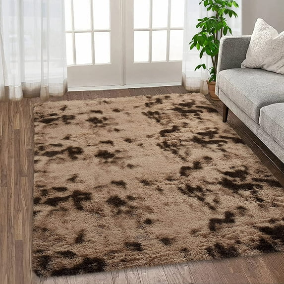 Shaggy Area Rug, Modern Tie Dye Indoor Plush Carpet for Bedroom Living Room, Faux Fur Fluffy Area Rug