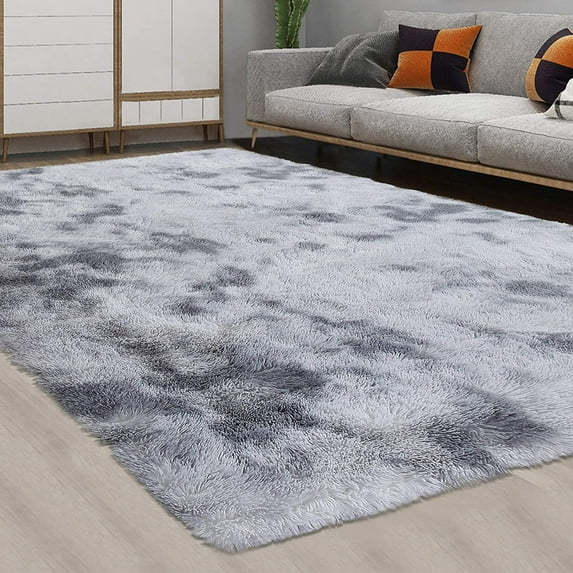 Shaggy Area Rug, Modern Tie Dye Indoor Plush Carpet for Bedroom Living Room, Faux Fur Fluffy Area Rug