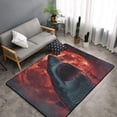 thumbnail image 1 of Shaggy Area Rug, Red Moon Shark Sailboat Rugs for Living Room Bedroom Non Slip Door Mat Indoor Carpet Machine Washable Nursery Home Decor Floor Mats for Entryway 60x39in, 1 of 5