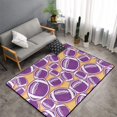 thumbnail image 1 of Shaggy Area Rug, cute purple American football Rugs for Living Room Bedroom Non Slip Door Mat Indoor Carpet Machine Washable Nursery Home Decor Floor Mats for Entryway 60x39in, 1 of 5