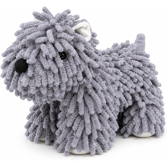 Shaggy Dog Hand Towel, Cute Dog Chenille Hand Towel with Hanging Loop, 3D Fuzzy Puppy Hand Drying Towel, Soft Absorbent Microfiber Towel for Bathroom Kitchen Sink Countertop Decor